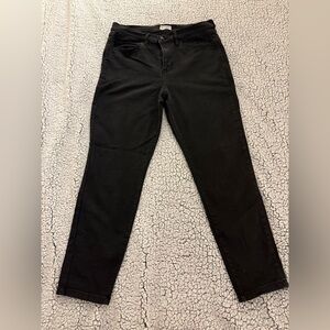 Sleek Black Women's Straight Leg Jeans High Rise SZ 12